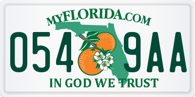 FL license plate 0549AA