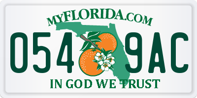 FL license plate 0549AC