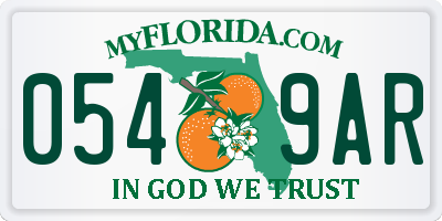 FL license plate 0549AR