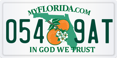 FL license plate 0549AT