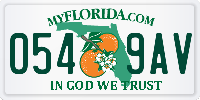 FL license plate 0549AV