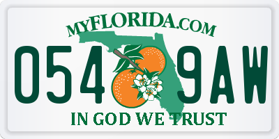 FL license plate 0549AW