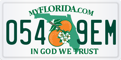 FL license plate 0549EM