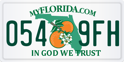 FL license plate 0549FH