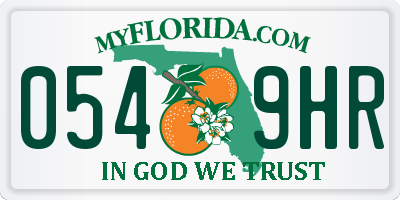 FL license plate 0549HR