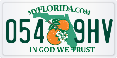 FL license plate 0549HV