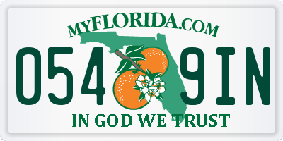 FL license plate 0549IN