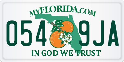 FL license plate 0549JA