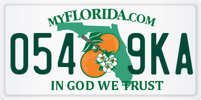 FL license plate 0549KA