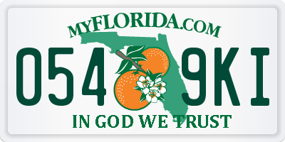 FL license plate 0549KI