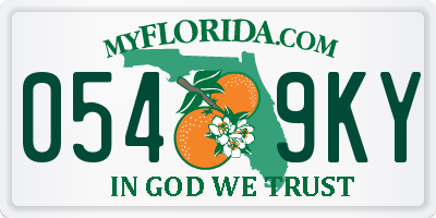 FL license plate 0549KY