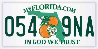 FL license plate 0549NA
