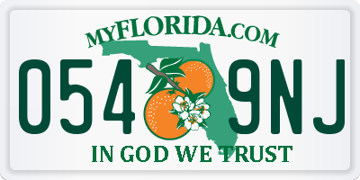 FL license plate 0549NJ