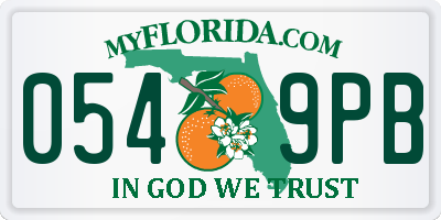FL license plate 0549PB