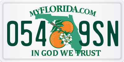 FL license plate 0549SN