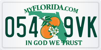 FL license plate 0549VK