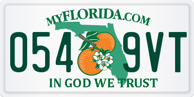 FL license plate 0549VT
