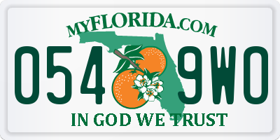 FL license plate 0549WO
