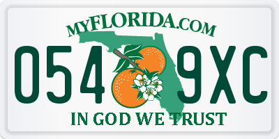 FL license plate 0549XC