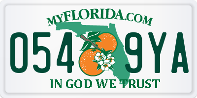 FL license plate 0549YA
