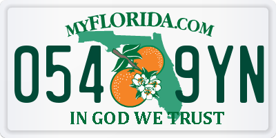 FL license plate 0549YN