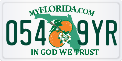 FL license plate 0549YR