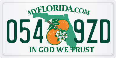FL license plate 0549ZD