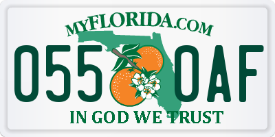 FL license plate 0550AF