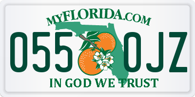 FL license plate 0550JZ