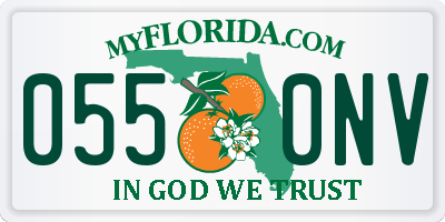 FL license plate 0550NV
