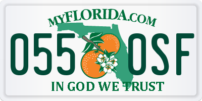 FL license plate 0550SF