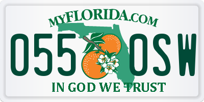 FL license plate 0550SW