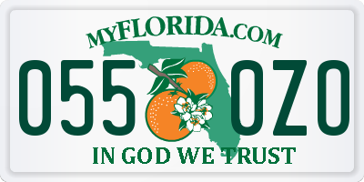 FL license plate 0550ZO