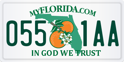 FL license plate 0551AA