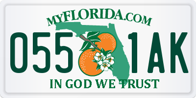 FL license plate 0551AK