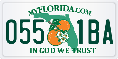 FL license plate 0551BA