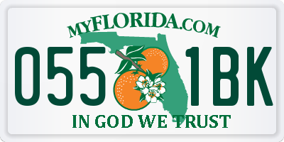 FL license plate 0551BK
