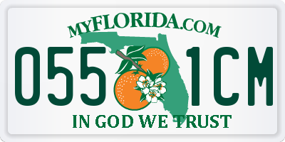 FL license plate 0551CM