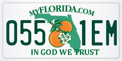 FL license plate 0551EM