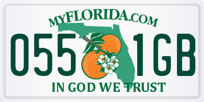 FL license plate 0551GB
