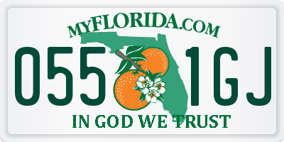 FL license plate 0551GJ