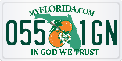 FL license plate 0551GN