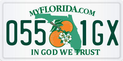 FL license plate 0551GX