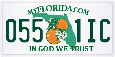 FL license plate 0551IC