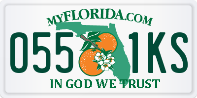 FL license plate 0551KS