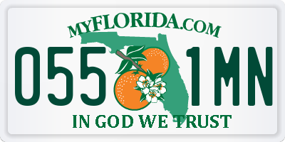 FL license plate 0551MN
