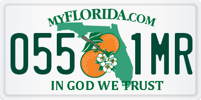 FL license plate 0551MR