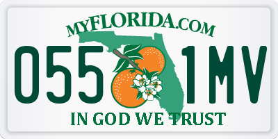 FL license plate 0551MV