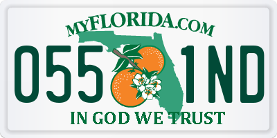 FL license plate 0551ND