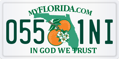 FL license plate 0551NI